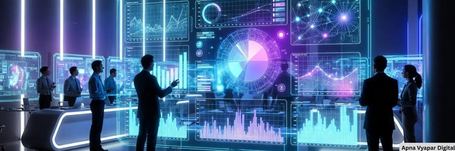 Digital marketing hero banner showing SEO services, content creation, and Meta Ads marketing workspace with analytics dashboard