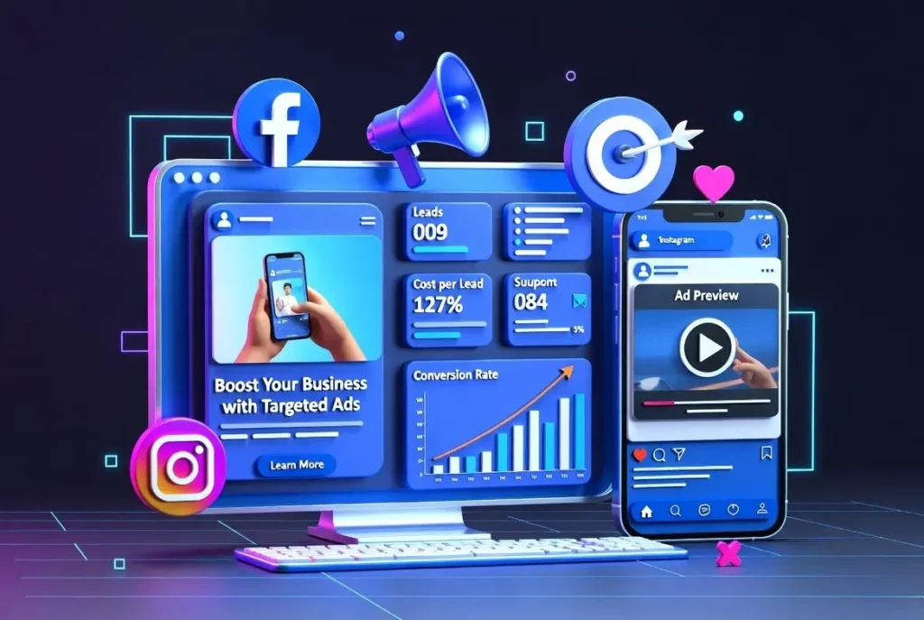 Meta ads and SEO services for Facebook and Instagram advertising campaigns